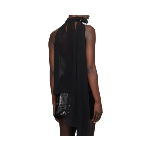 Sleeveless Lavalliere Blouse