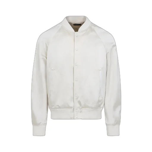 Button-Up Satin Bomber Jacket