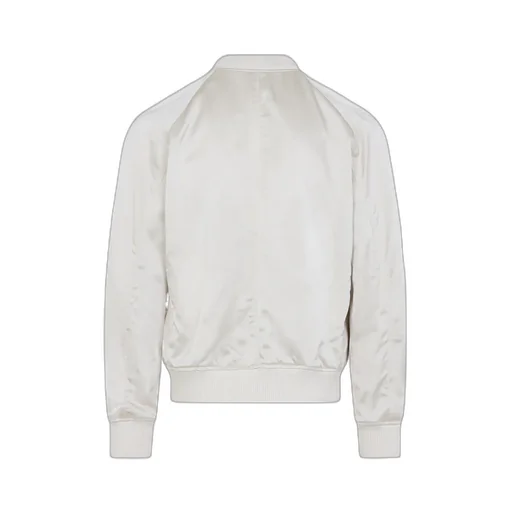 Button-Up Satin Bomber Jacket