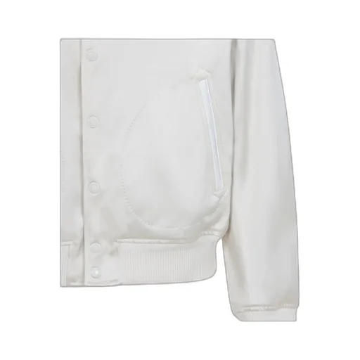 Button-Up Satin Bomber Jacket