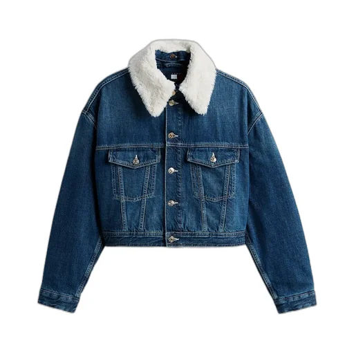 Padded Denim Oversized Trucker Jacket