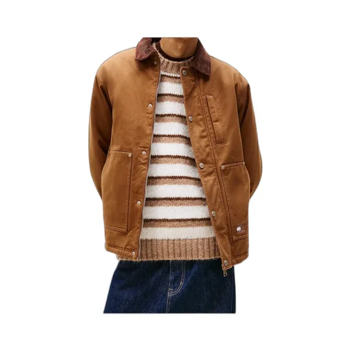 Teddy Lined Corduroy Collar Chore Jacket