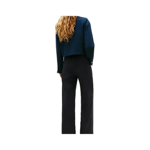 Textured Wool Blend Double Breasted Jacket