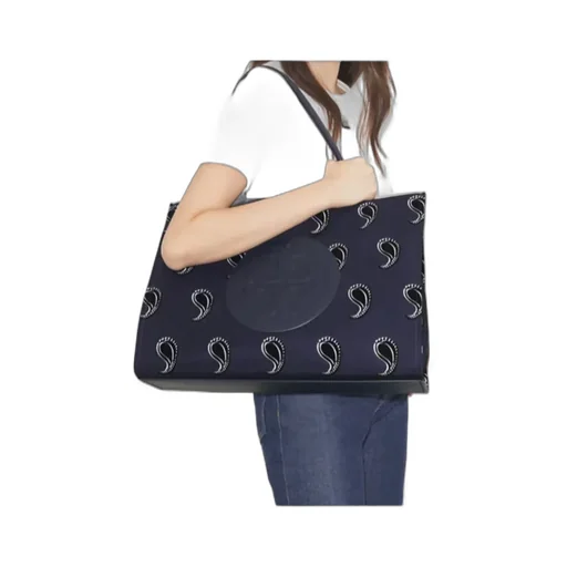 Ella Paisley-Pattern Double T Motif Tote Bag