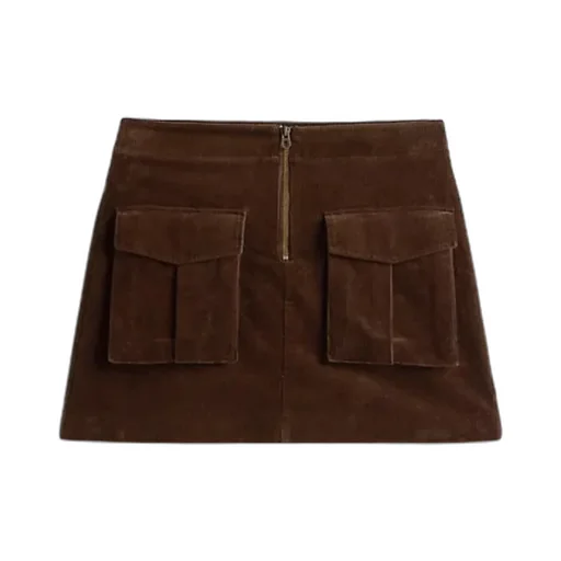 Cargo Pocket Corduroy Mini Skirt