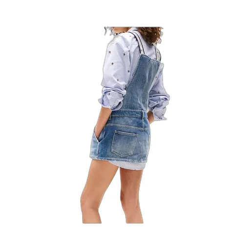 Mini Denim Dungaree Dress