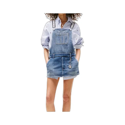 Mini Denim Dungaree Dress
