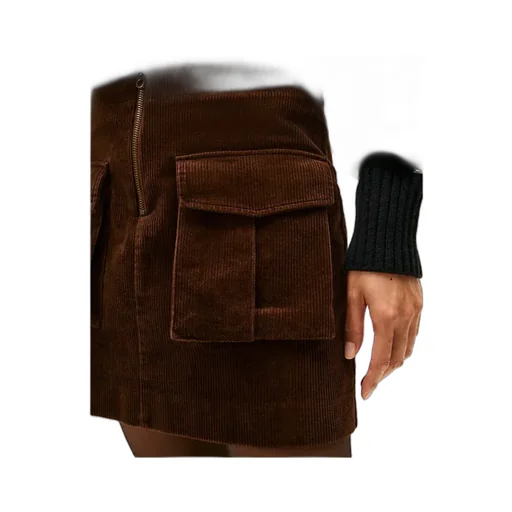 Cargo Pocket Corduroy Mini Skirt