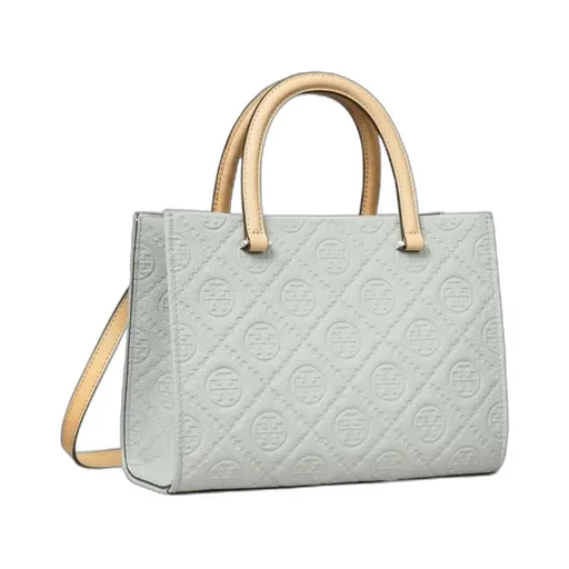T Monogram Pebble Top-Handle Tote