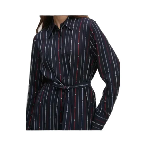 Lapel Long Sleeve Dress