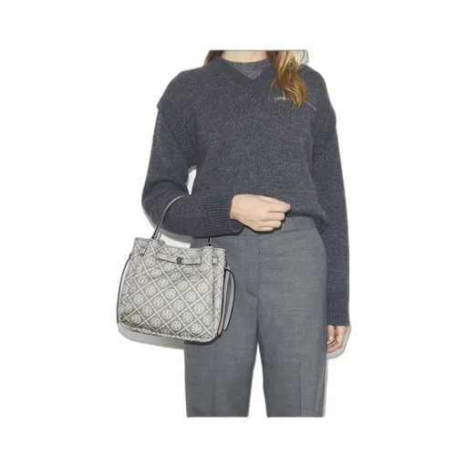 Romy T Monogram Bucket Bag