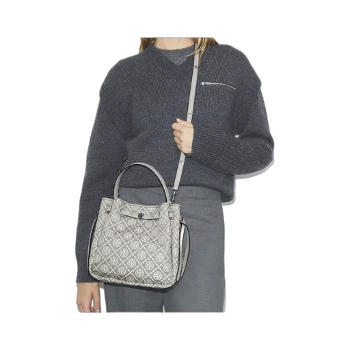 Romy T Monogram Bucket Bag