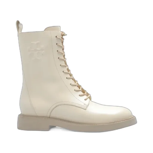 Logo-Embossed Leather Boots