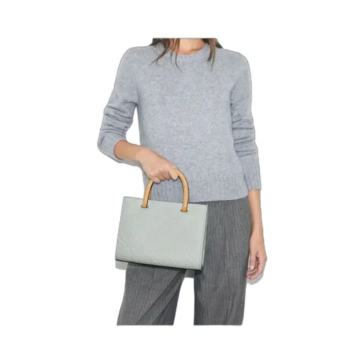 T Monogram Pebble Top-Handle Tote