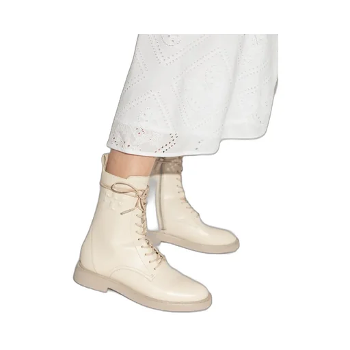 Logo-Embossed Leather Boots