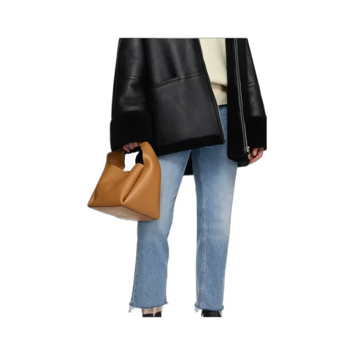 Logo Printed Single-Compartment Top Handle Bag
