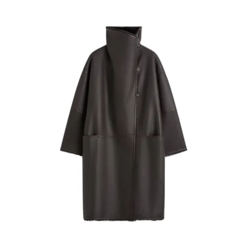 Paneled Shearling Coat