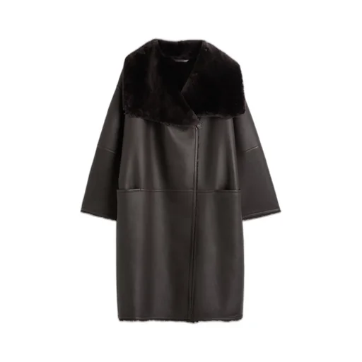 Paneled Shearling Coat