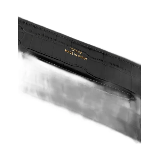 Croc-Embossed Flap Clutch Bag