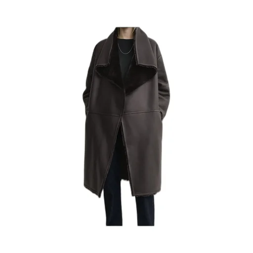 Paneled Shearling Coat