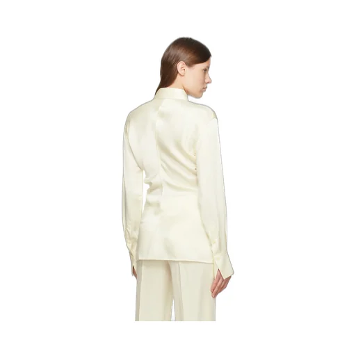 Slouch-Waist Satin Shirt