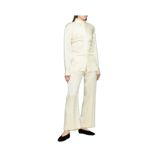 Slouch-Waist Satin Shirt