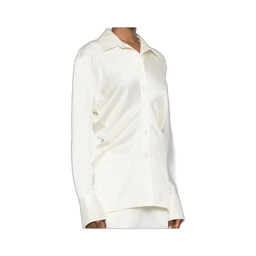 Slouch-Waist Satin Shirt