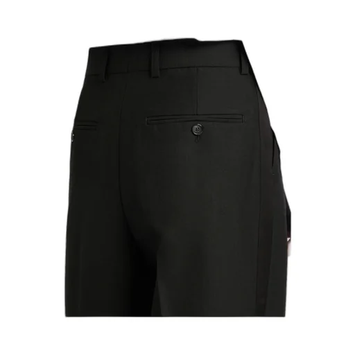 High-Waisted Twill Straight-Leg Pants