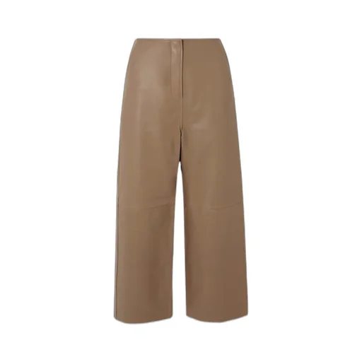 Panelled Flared Leather Trousers