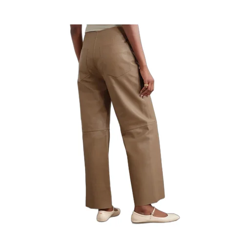 Panelled Flared Leather Trousers