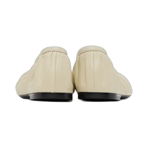 Gathered Leather Ballerina Shoes