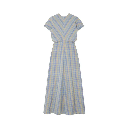 Pleated Checked Dress