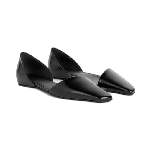 The Asymmetric D'orsay Leather Ballerina Shoes