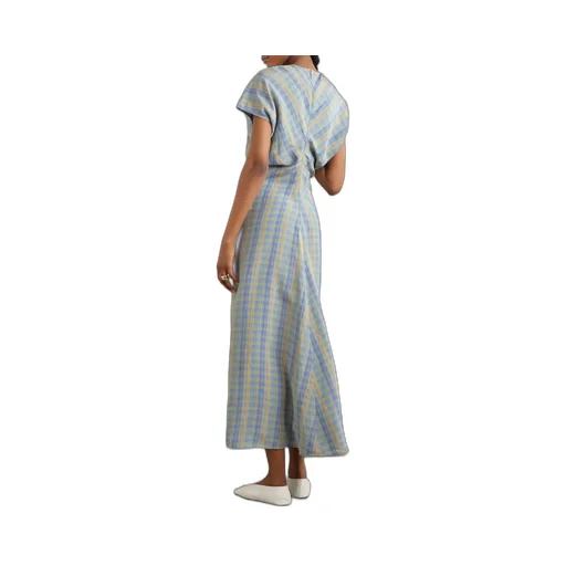 Pleated Checked Dress