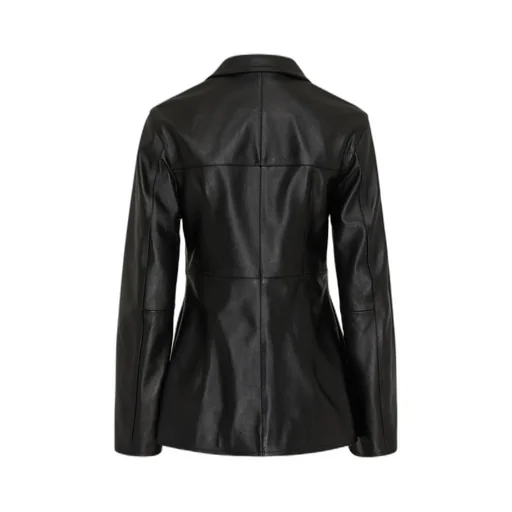 Hourglass Button Leather Jacket