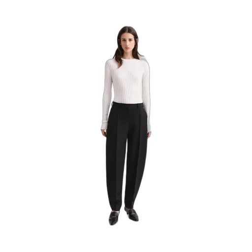High-Waisted Tapered Trousers