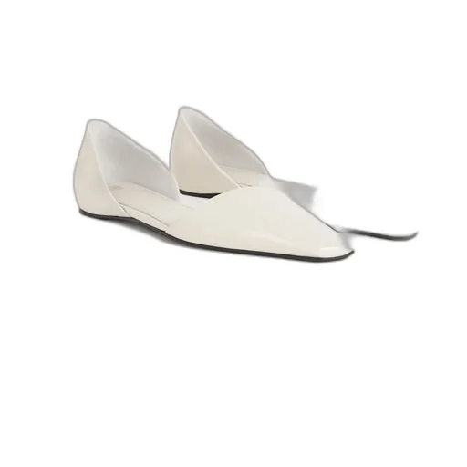 The Asymmetric D'orsay Leather Ballerina Shoes
