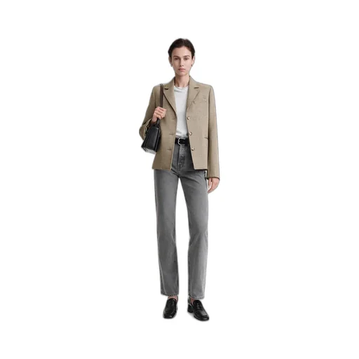 Check-Pattern Single-Breasted Blazer