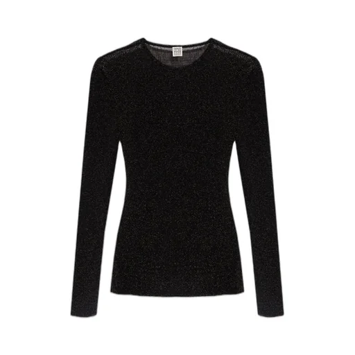 Metallic Ribbed-Knit Jumper
