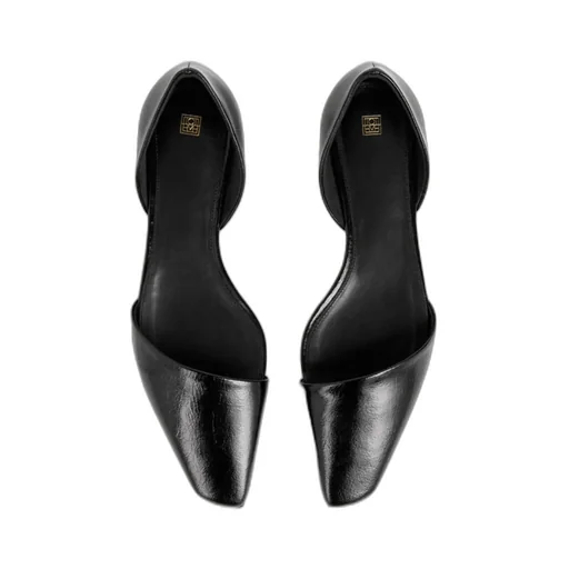 The Asymmetric D'orsay Leather Ballerina Shoes