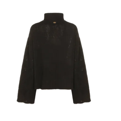 High Neck Scalloped Hem Jumper