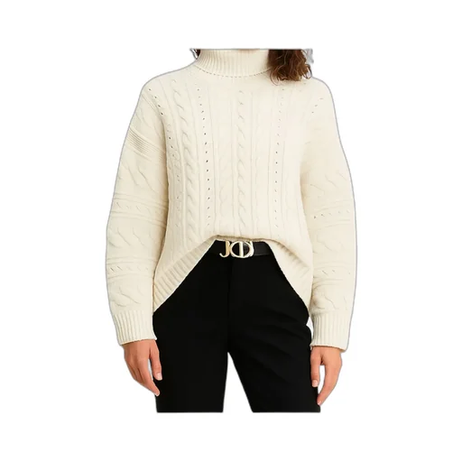 Cable-Knit Turtleneck Sweater