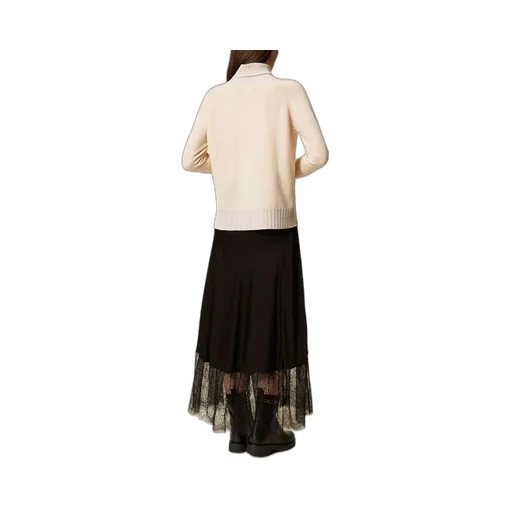 Lace-Trimmed Maxi Skirt