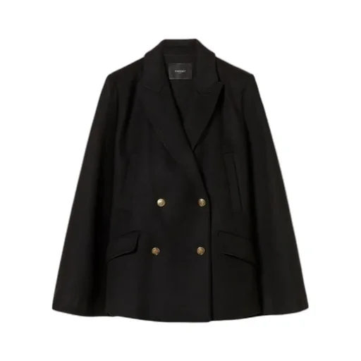 Wool-Blend Double-Breasted Coat