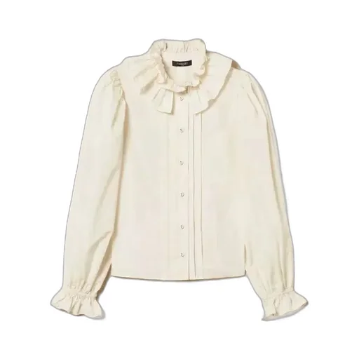 Taffeta Shirt With Velvet Ribbon