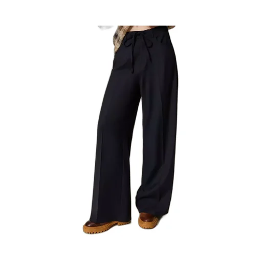 Drawstring Wide-Leg Trousers