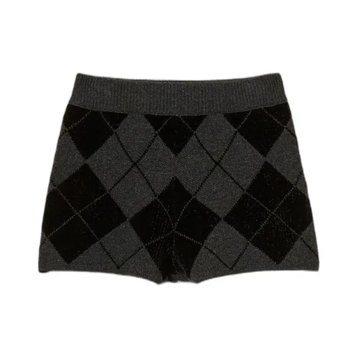Diamond-Pattern Knit Shorts