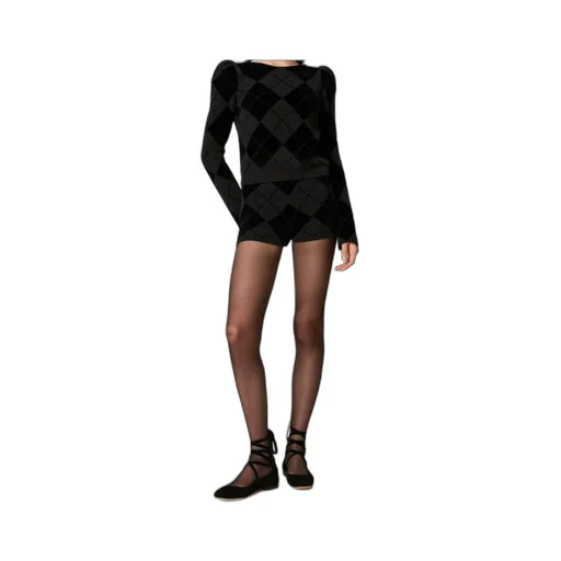 Diamond-Pattern Knit Shorts