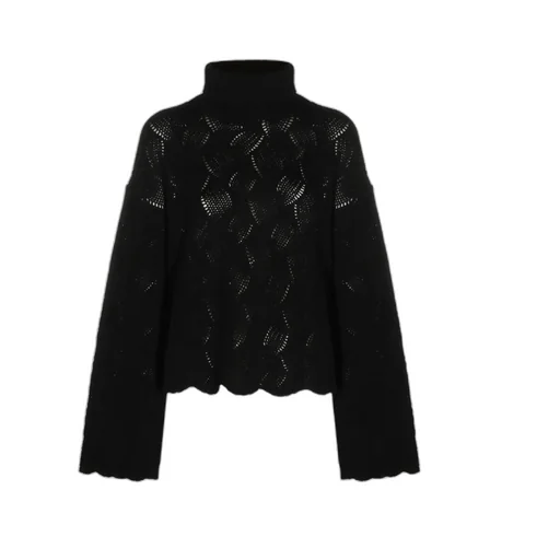 High Neck Scalloped Hem Jumper