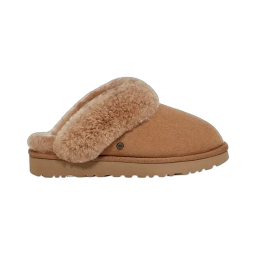 Shearling Trim Classic Slippers